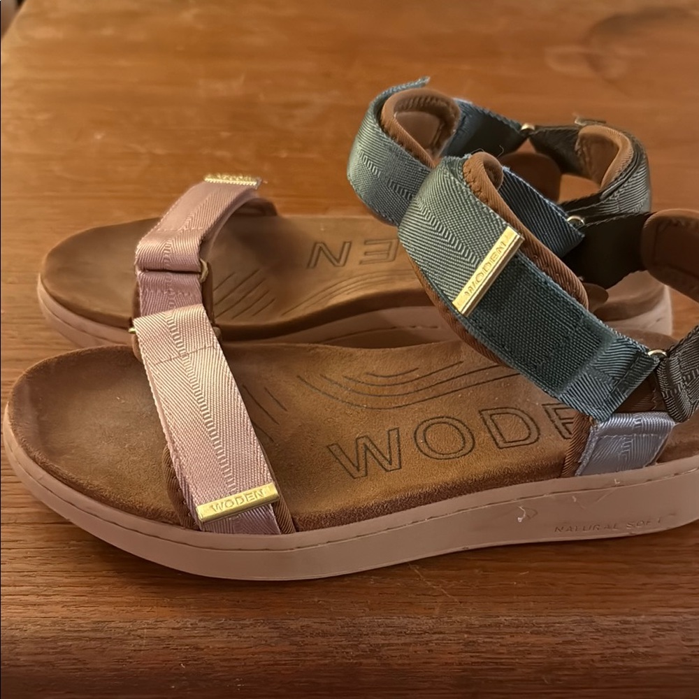 Woden sz 40 Pink & Green Sandals